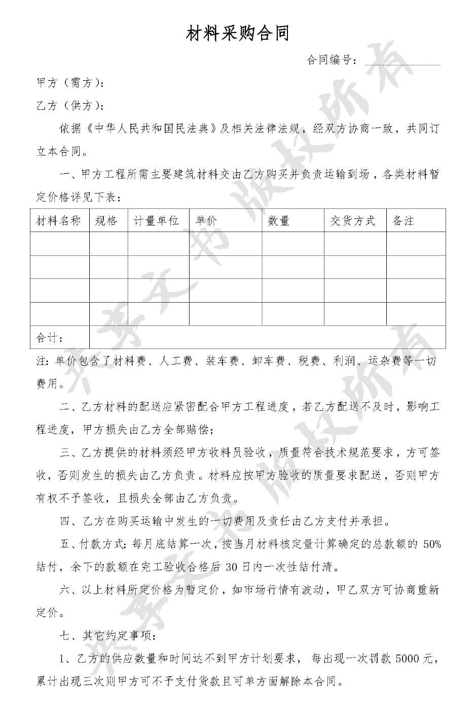 材料采购方案-第0页